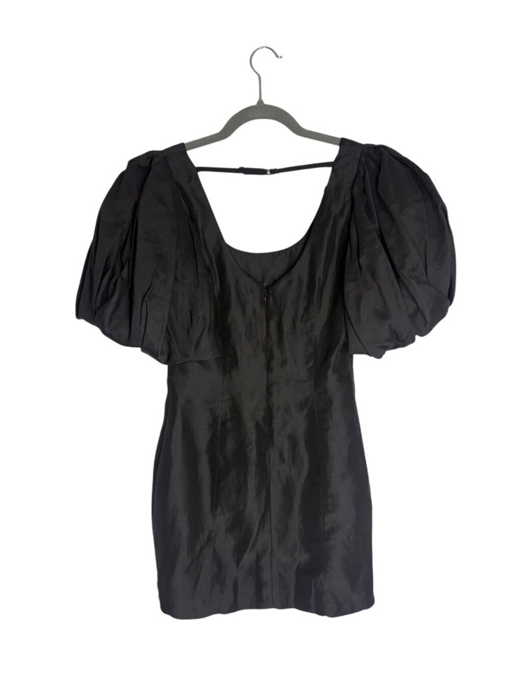 NWT Frame Puff Sleeve U-Neck Mini Dress Black Noir-sz Medium - Picture 11 of 12